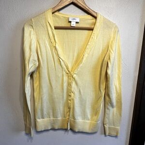 LOFT Yellow Women's Cardigan Sweater